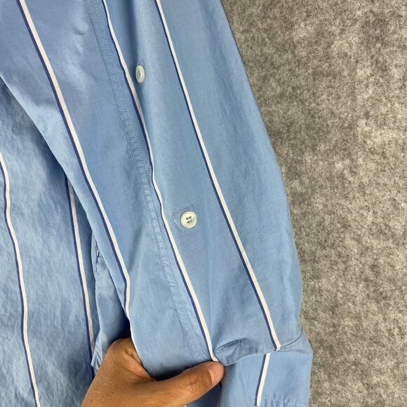 Citizens of Humanity Kayla Shirt XS Blue Canyon Stripe Button Up Poplin Cotton - Picture 6 of 16